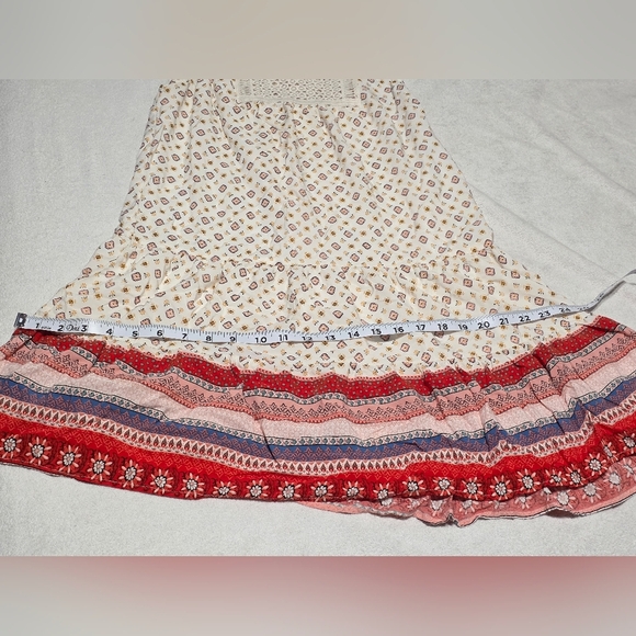 Lily Rose Patterned Midi Dress - Red and White - Picture 11 of 11